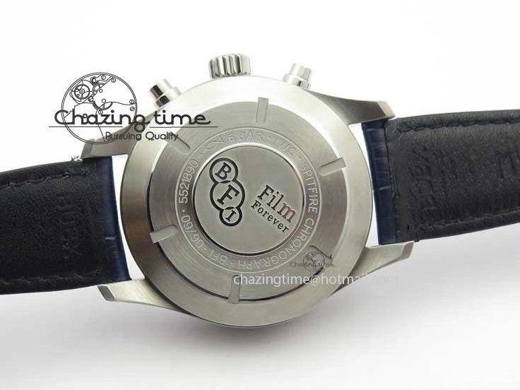 MIROTIME 0409 Pilot Chrono SS IW387809 ZF 1:1 Best Edition Silver Dial Blue Numbers On Blue Leather Strap A Lightweight 7263